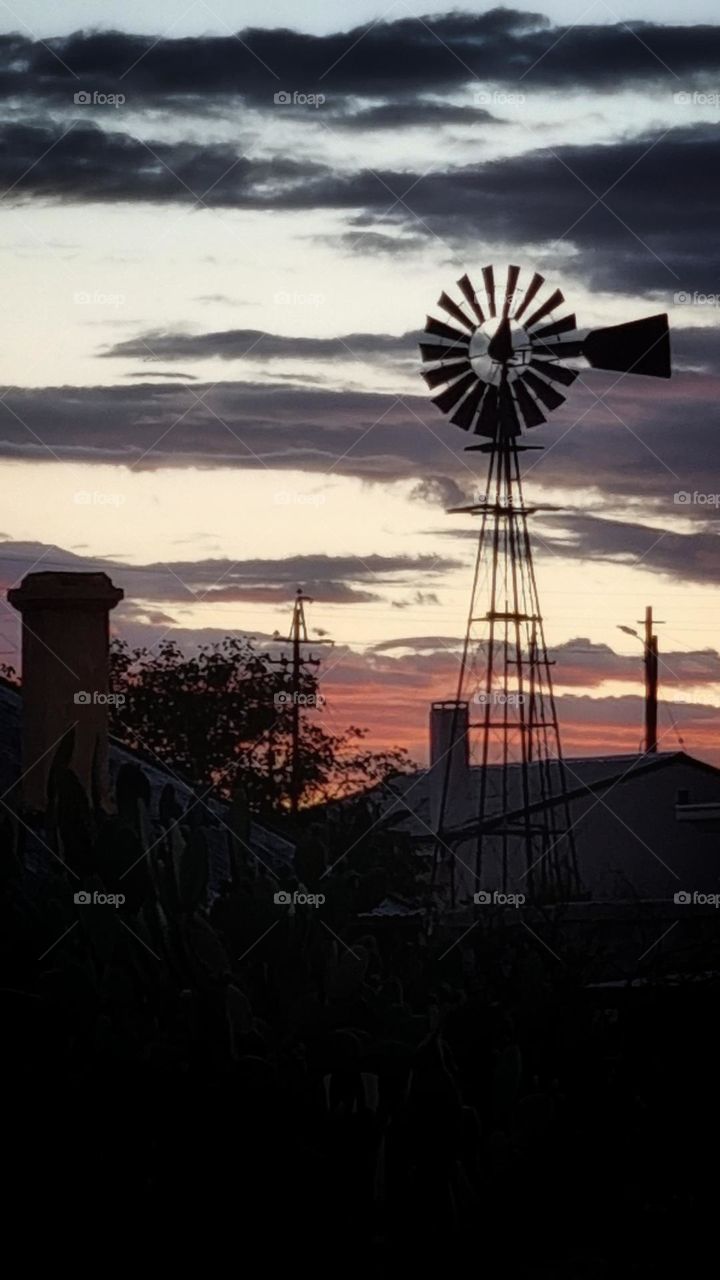 sunset in a small-town