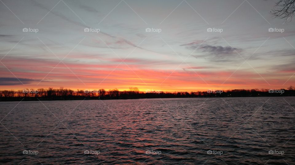 Sunset, Landscape, Lake, Dawn, Water
