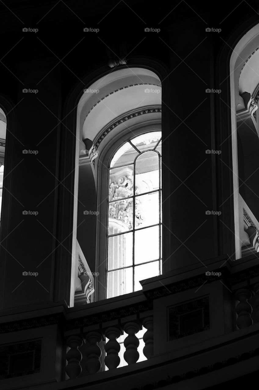 Contrast. A window in the Capitol building in Washington, D.C. 