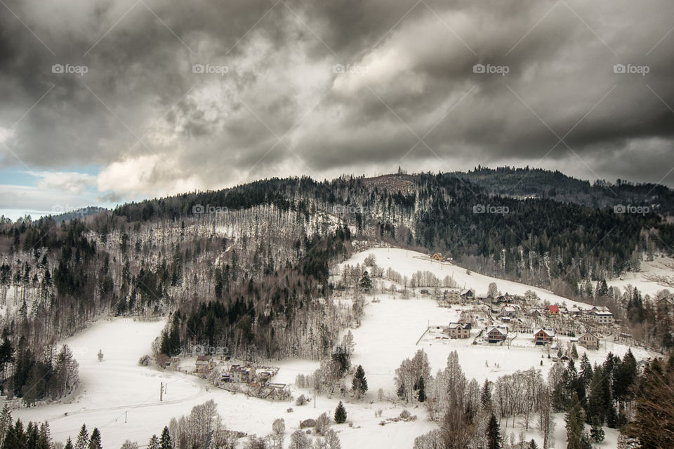 Scenic view of mountain against sky