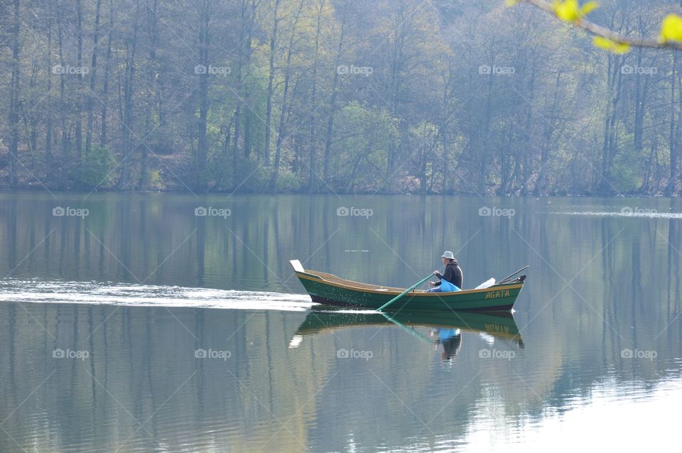 man in a boat