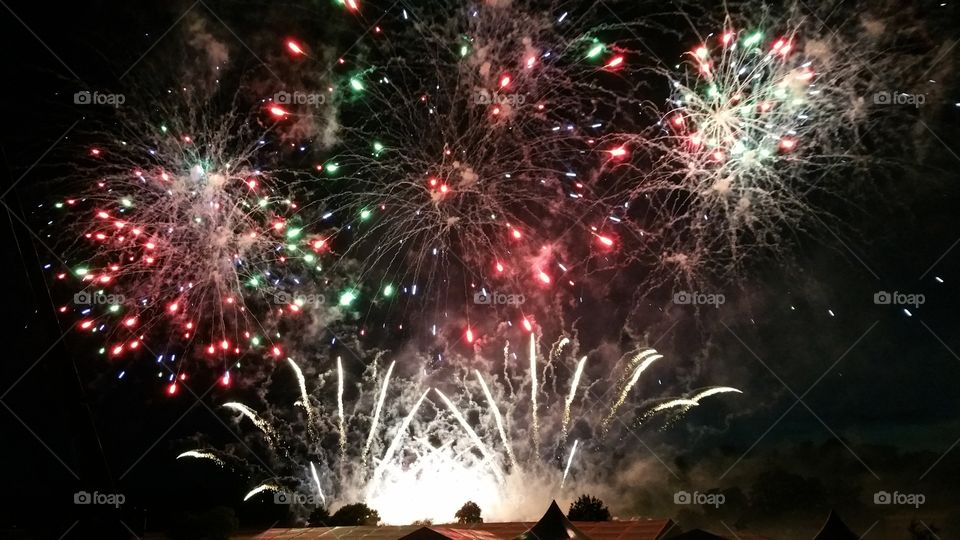 red and green fireworks