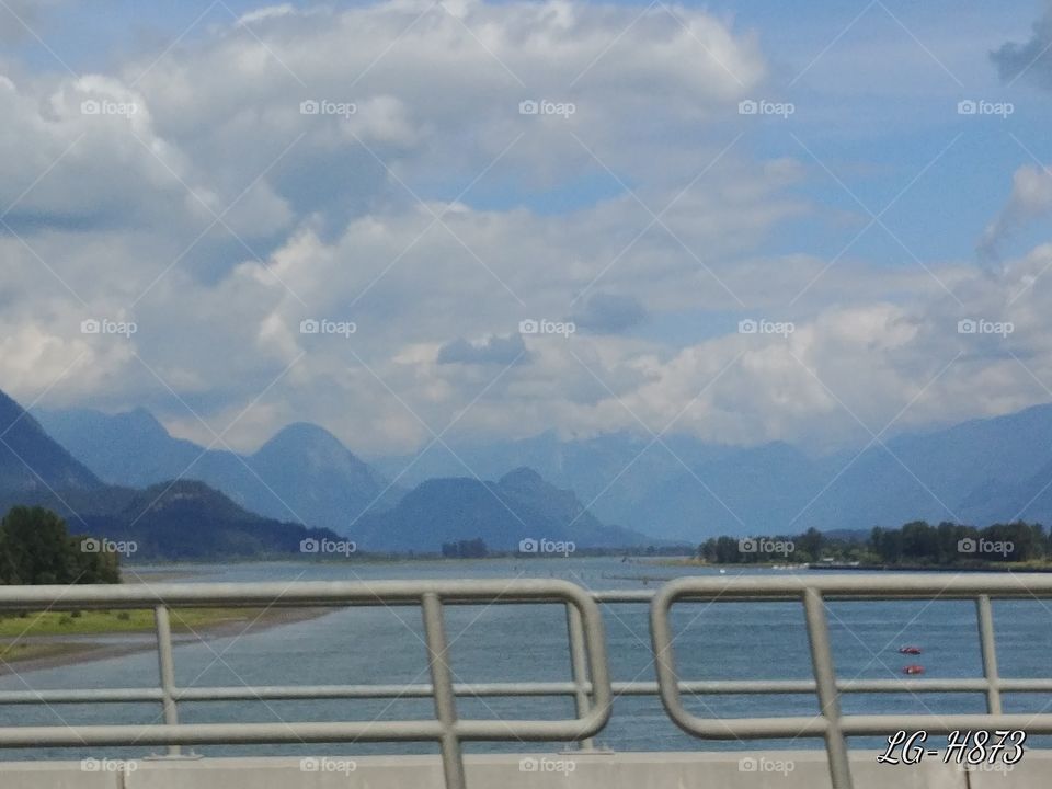 Over the Pitt River bridge