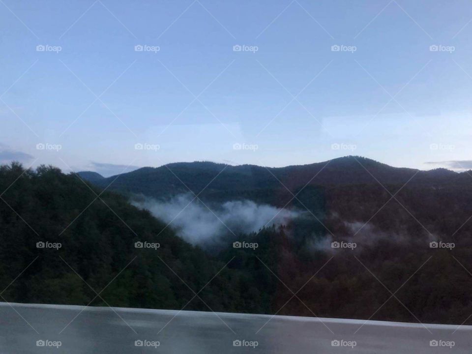 Cloudy rainy mountains