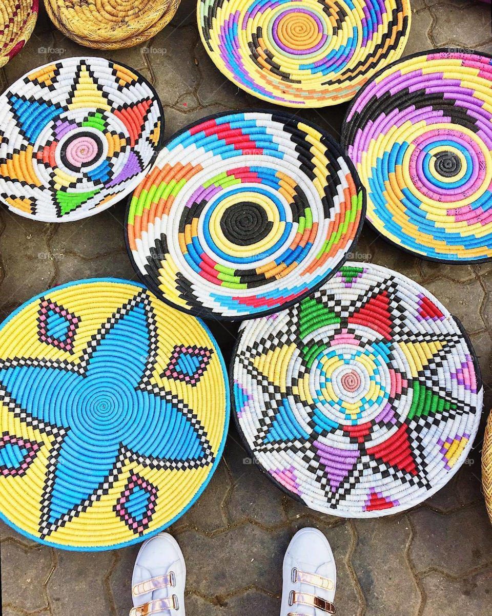 Patterned Moroccan Bread Baskets