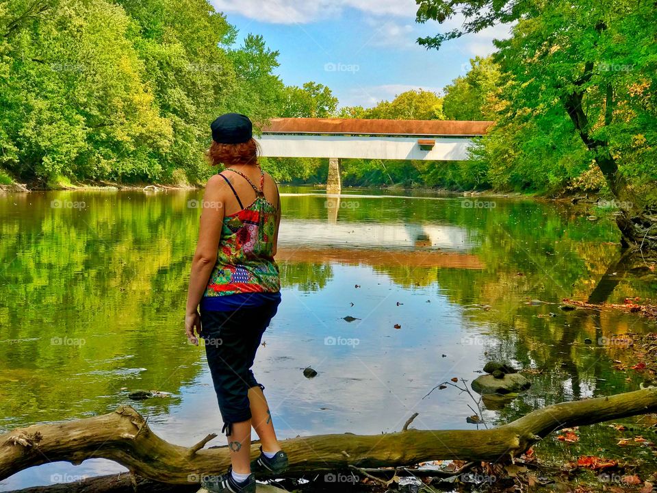 View of the old covered bridge 