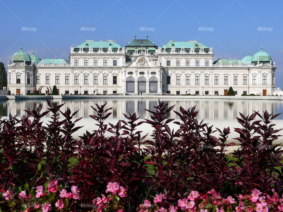 The Upper Belvedere and garden in Vienna, Austria.