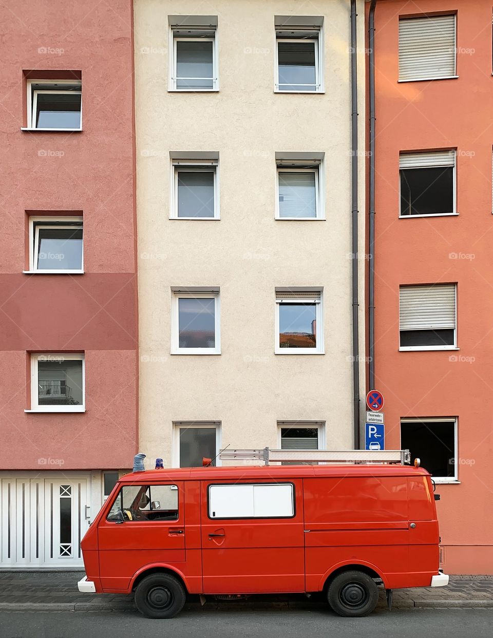 Red vintage fire truck 