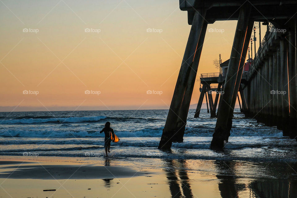 Sunset at Huntington Beach, CA