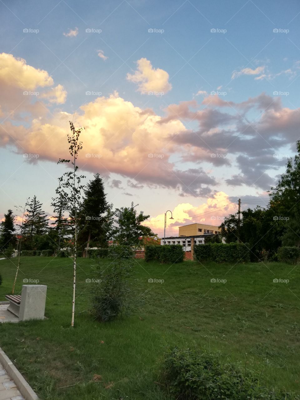 Park, clouds
