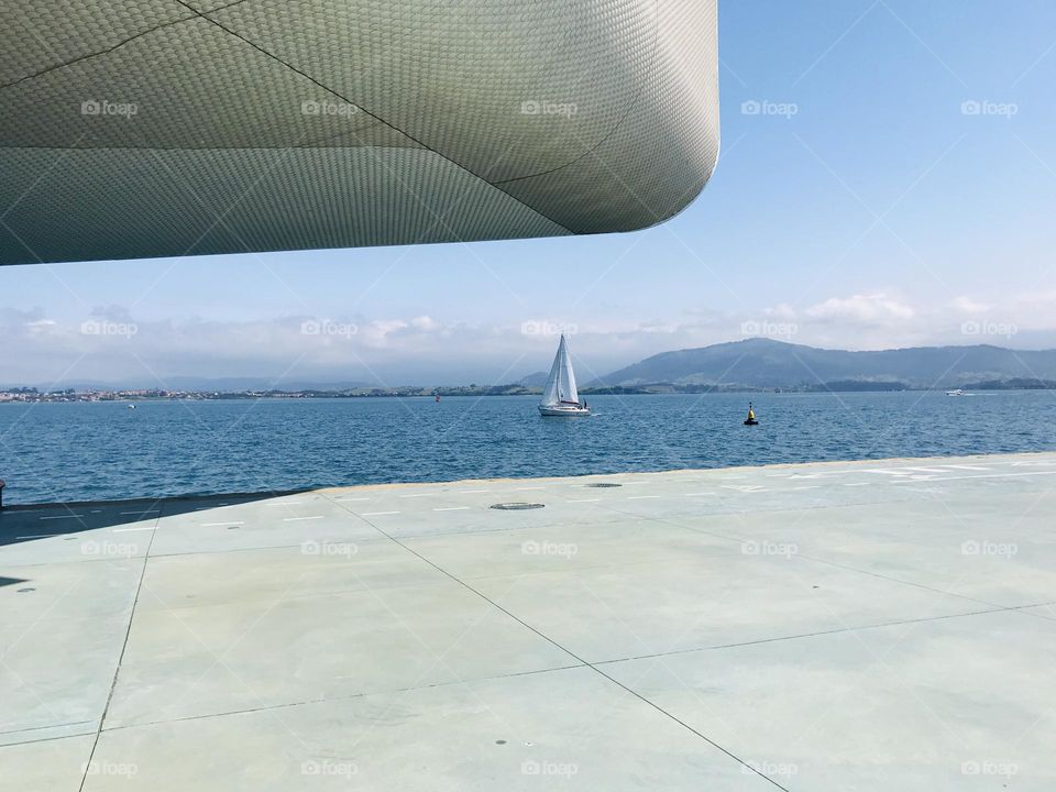 Sailboat and building