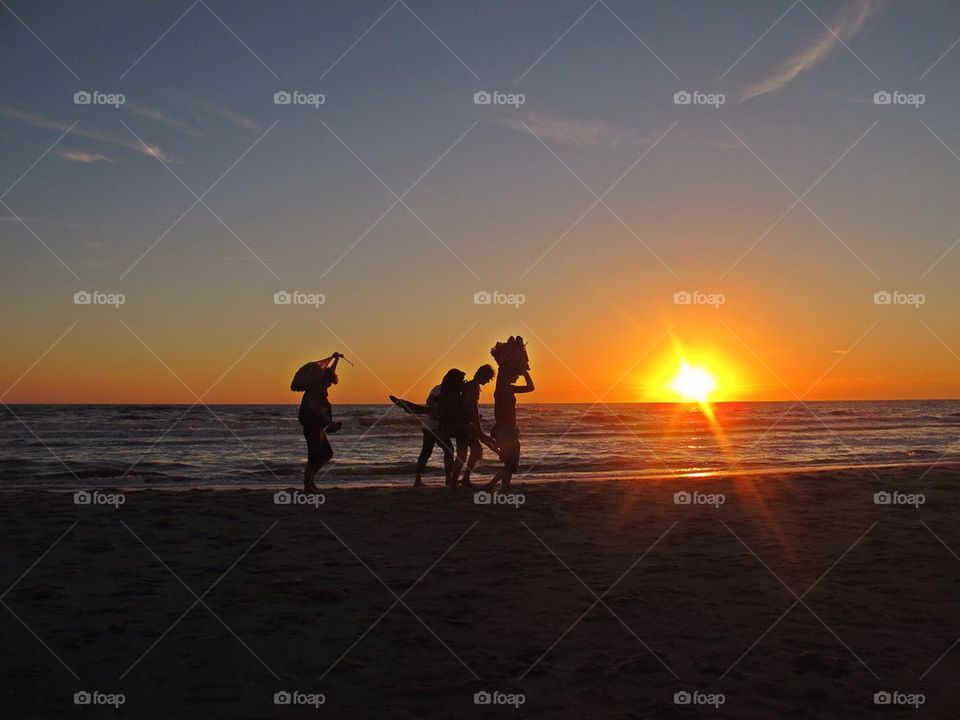 Evening stroll on the beach