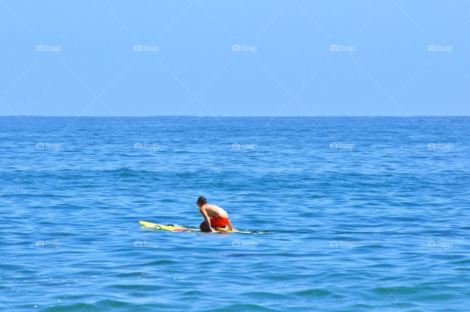 Paddling in the ocean