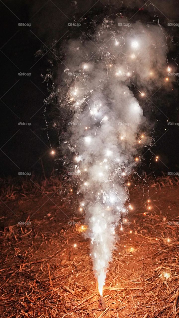 Fireworks in winter holiday