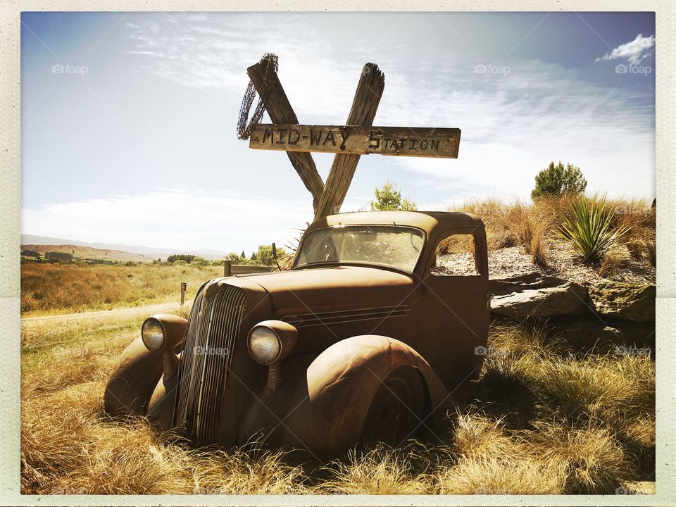 Rustic rusty vintage truck