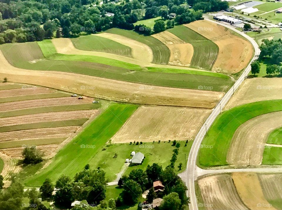 Farm land viewed from above