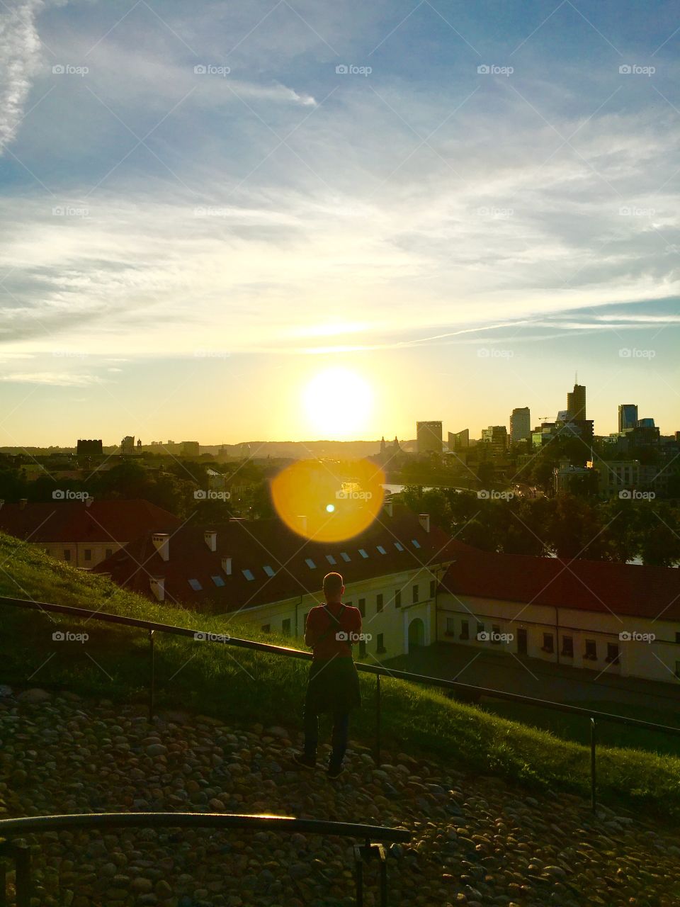 Sunset in Vilnius from above