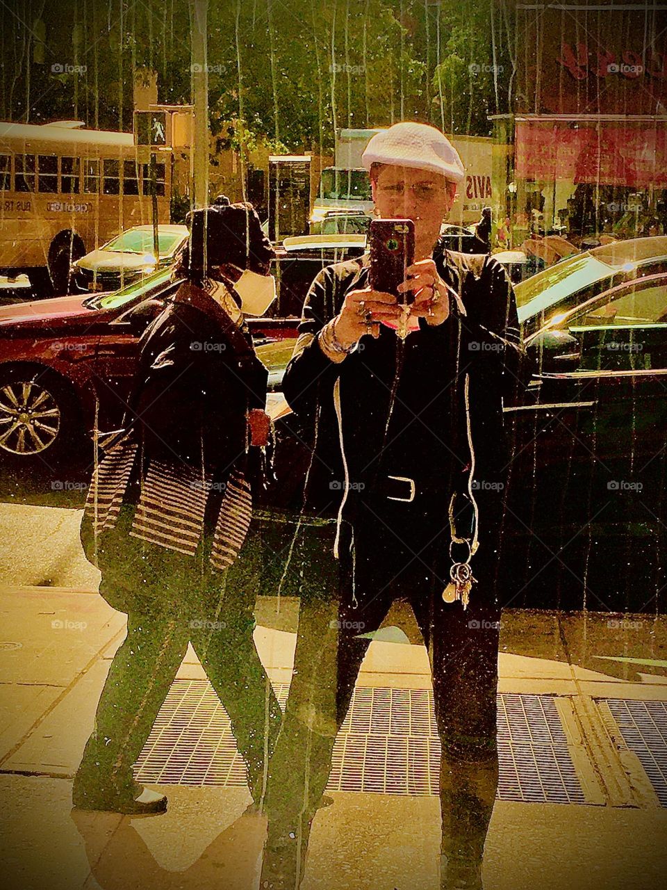 The photographer (me) reflecting while taking a picture in a store window that returns an unusually clear reflection. To show more than „meets the eye“ is my specialty & why I chose „hypnotic Productions“ as a company name. 2020 Hypnotic Productions