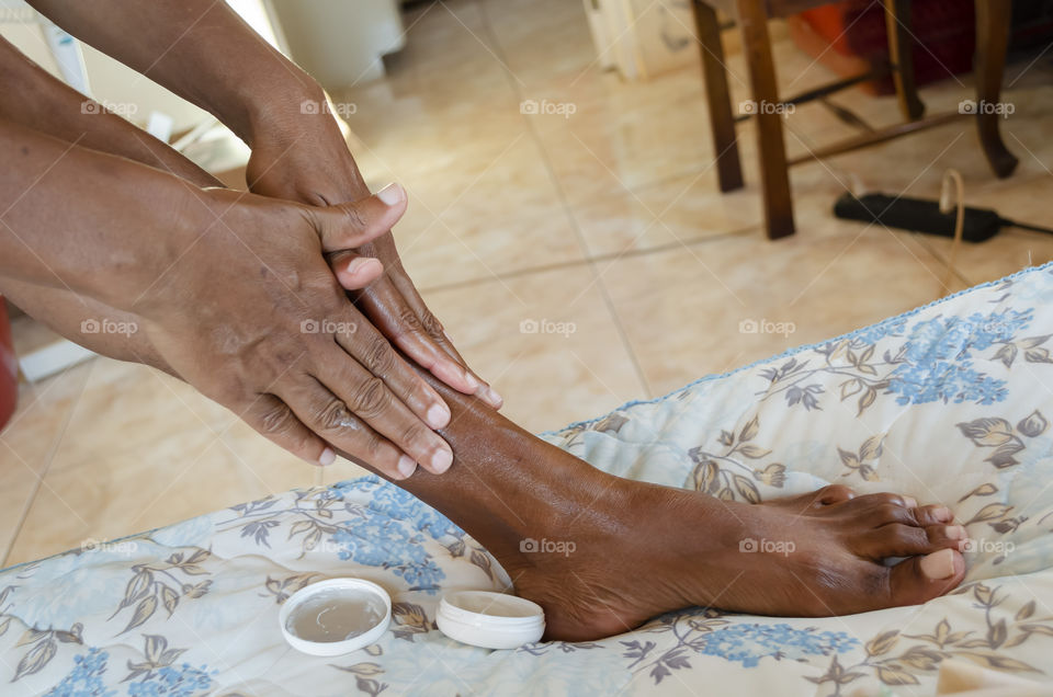 Applying Skin Cream To Shank