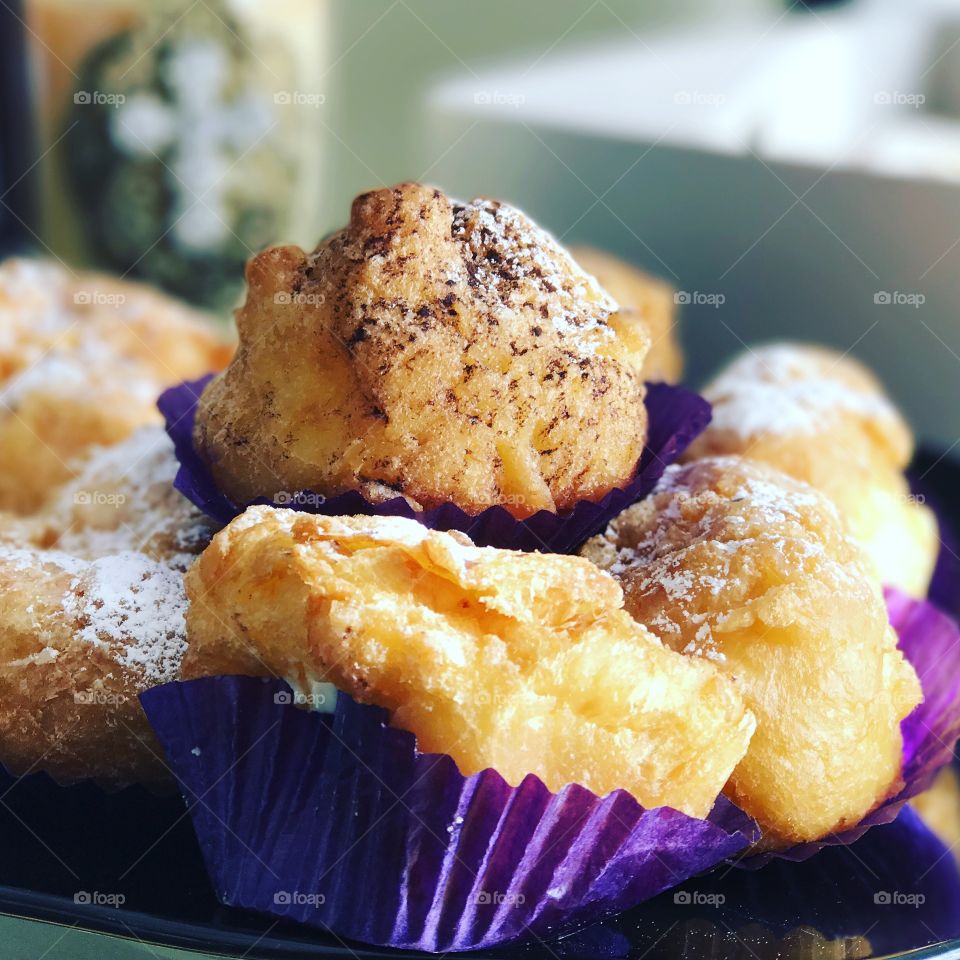 Delicious dessert on table