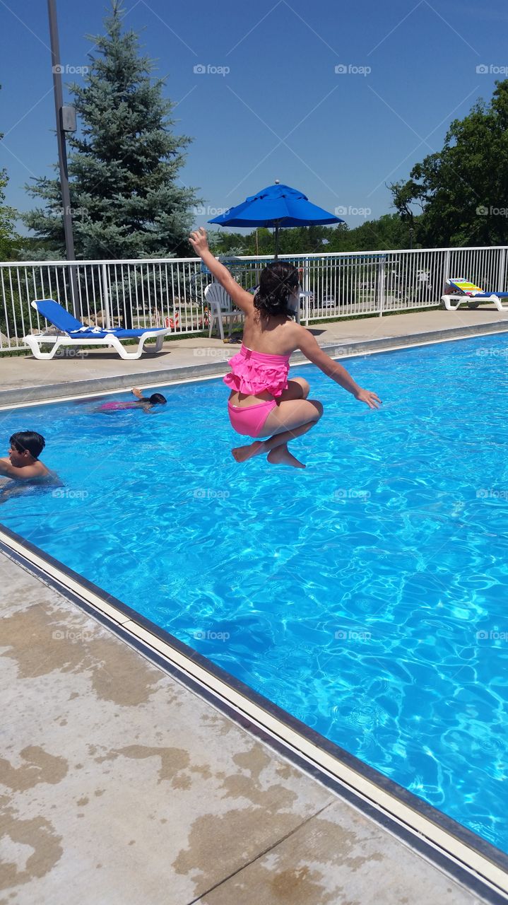 Pool Fun. Children having pool fun