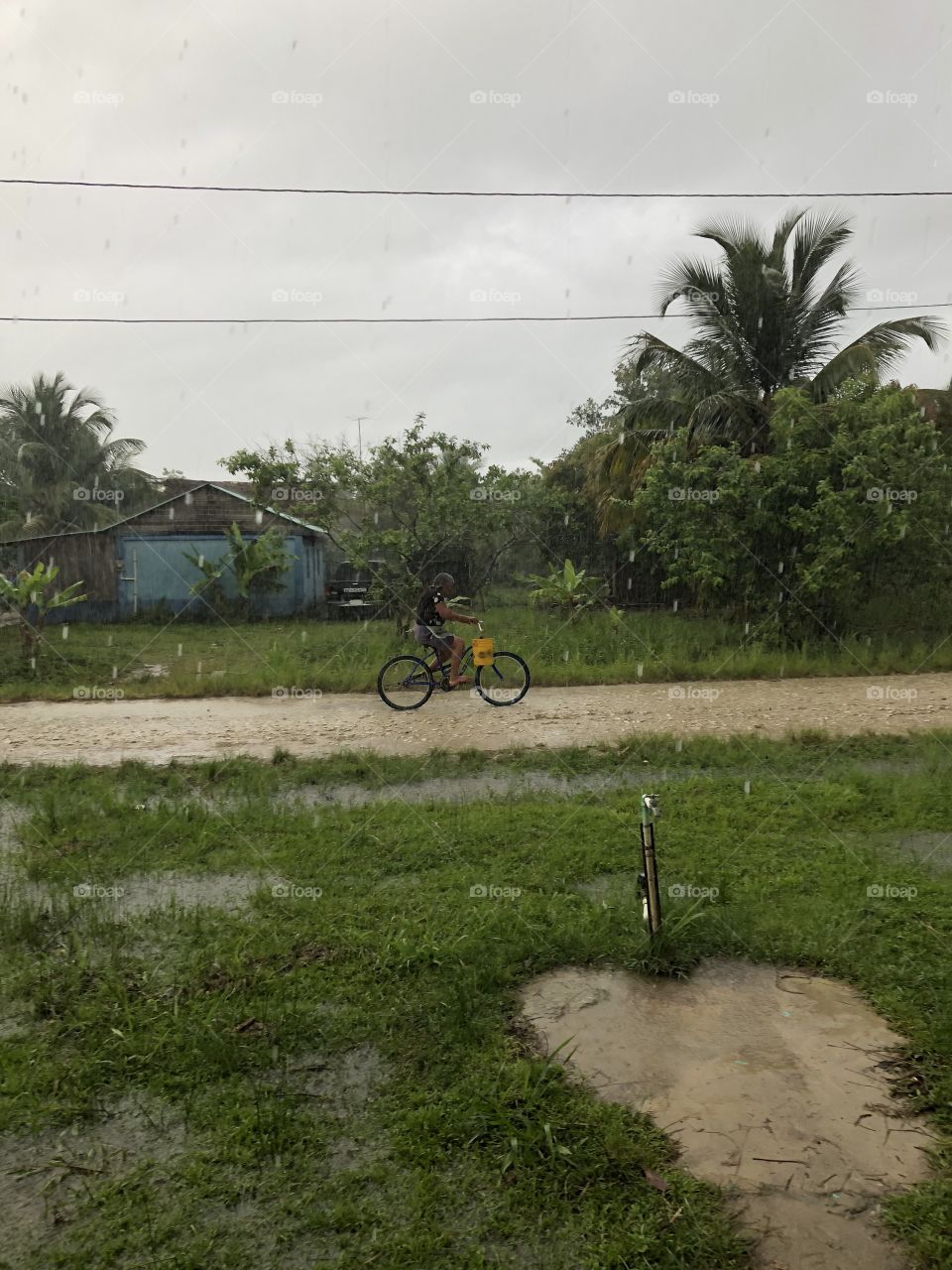 Biking through the storm 