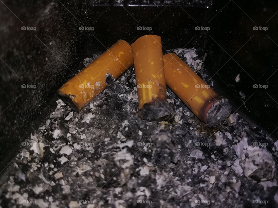 dirty cigarette butts