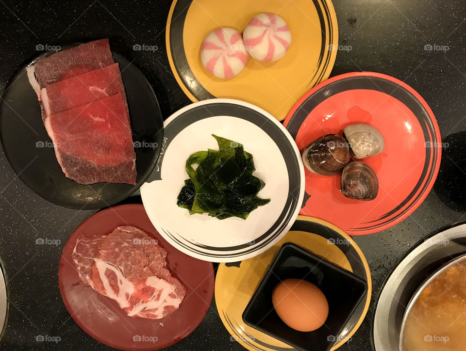 Buffet time ! Hot pot is waiting for all dishes of ingredient. Try with Sukiyaki sauce is the best. Trust me!