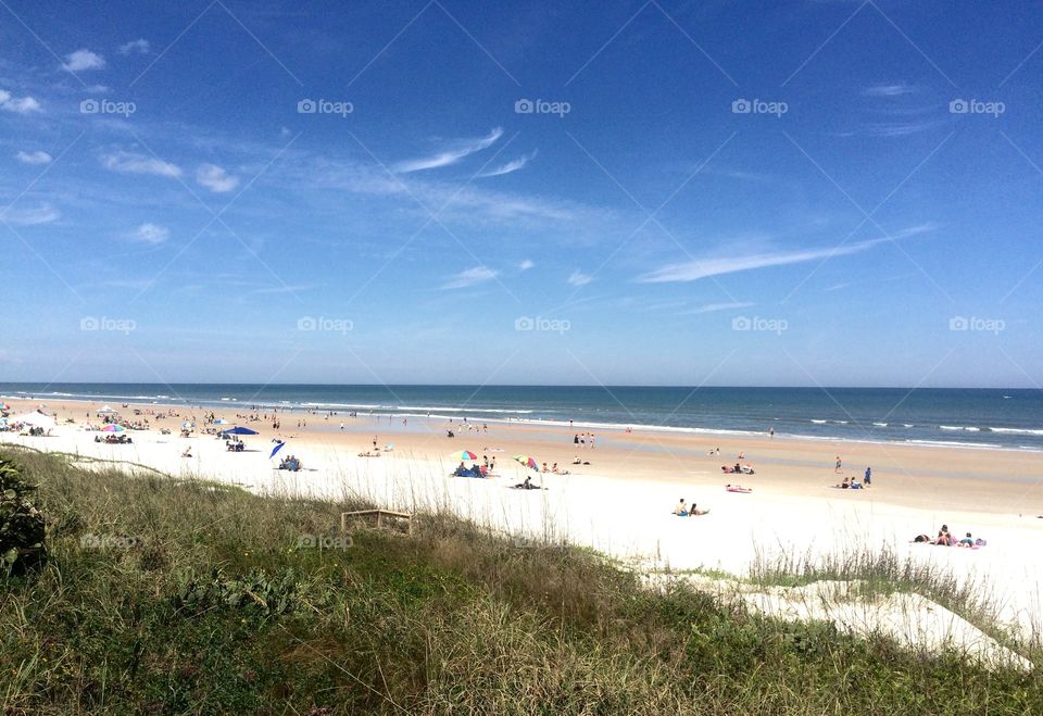 Springtime At The Beach. A beautiful spring day on the white sandy beach on Florida's East Coast. 