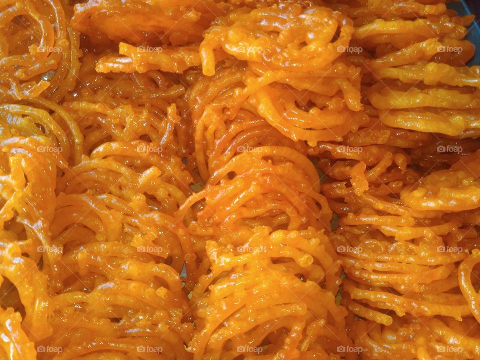 Indain sweet jalebi made by my brother and click by me