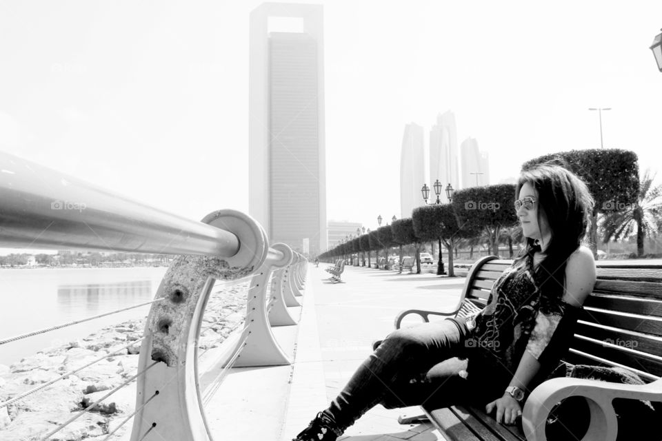 A girl admiring the view. Photo taken in Abu Dhabi