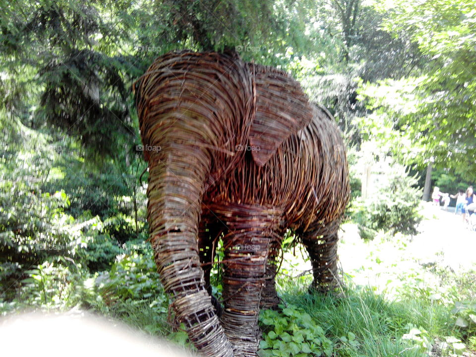 Elephant. This is a wooden elephant that I saw in the Smithsonian zoo.