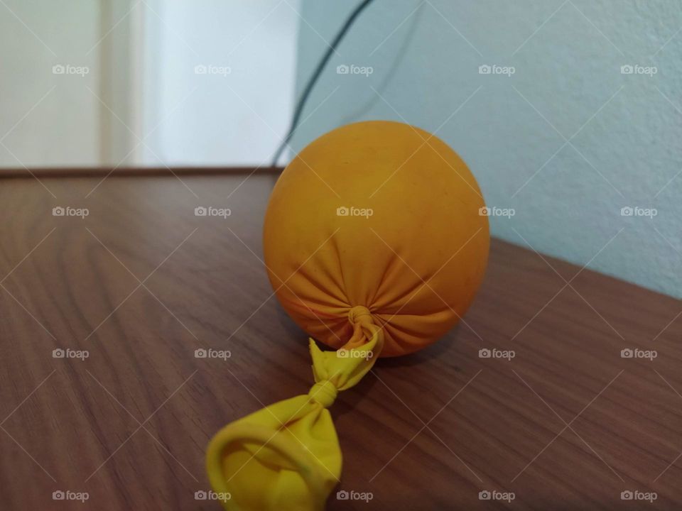 close view of a balloon on table