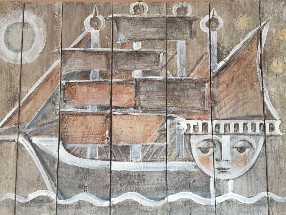 Painting on driftwood 