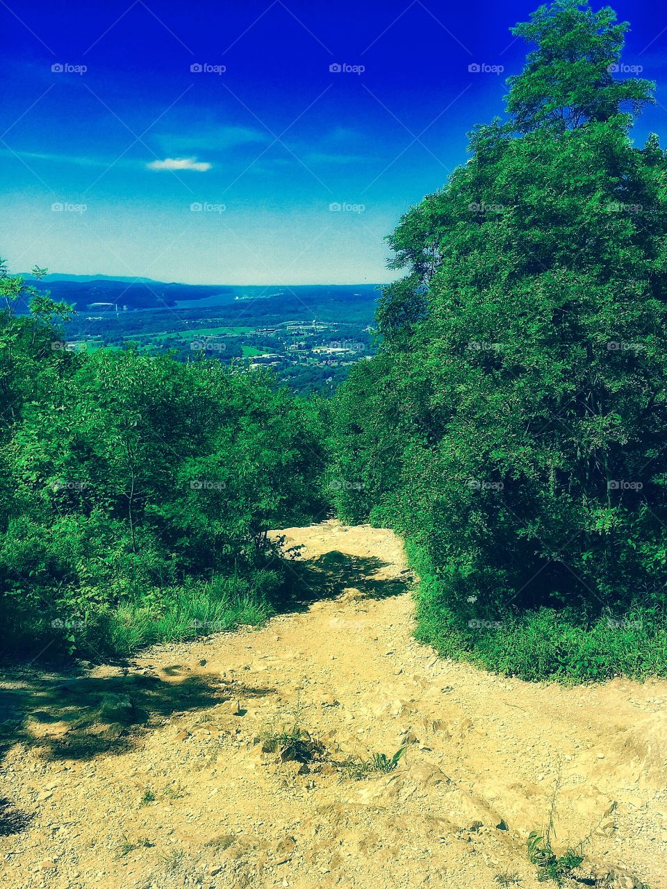 A view from mount Beacon . Looking down at Beacon New York from a local mountain 