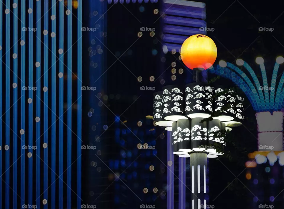 城市夜景抽象图