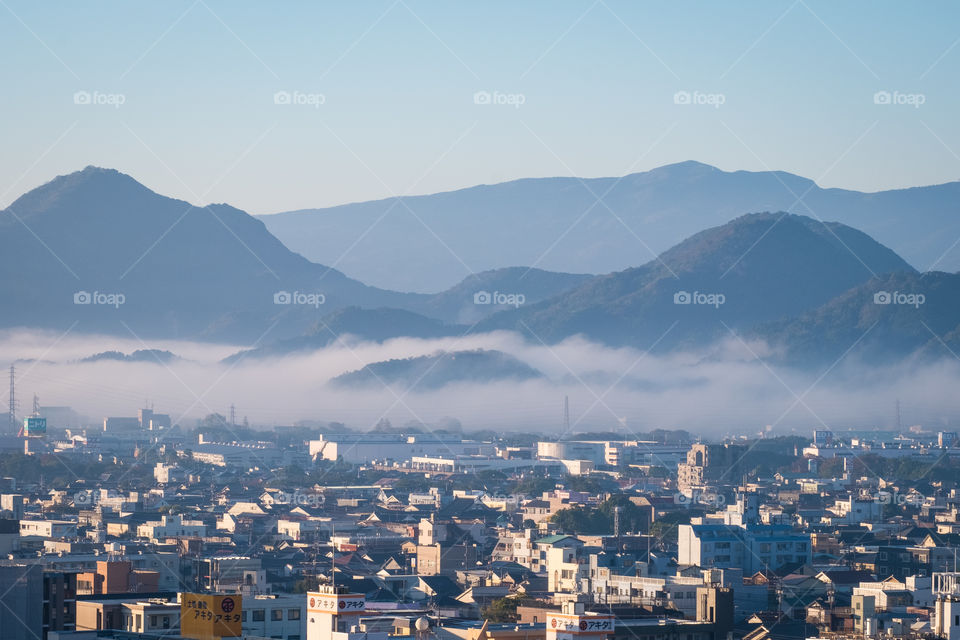 City in the beautiful mist