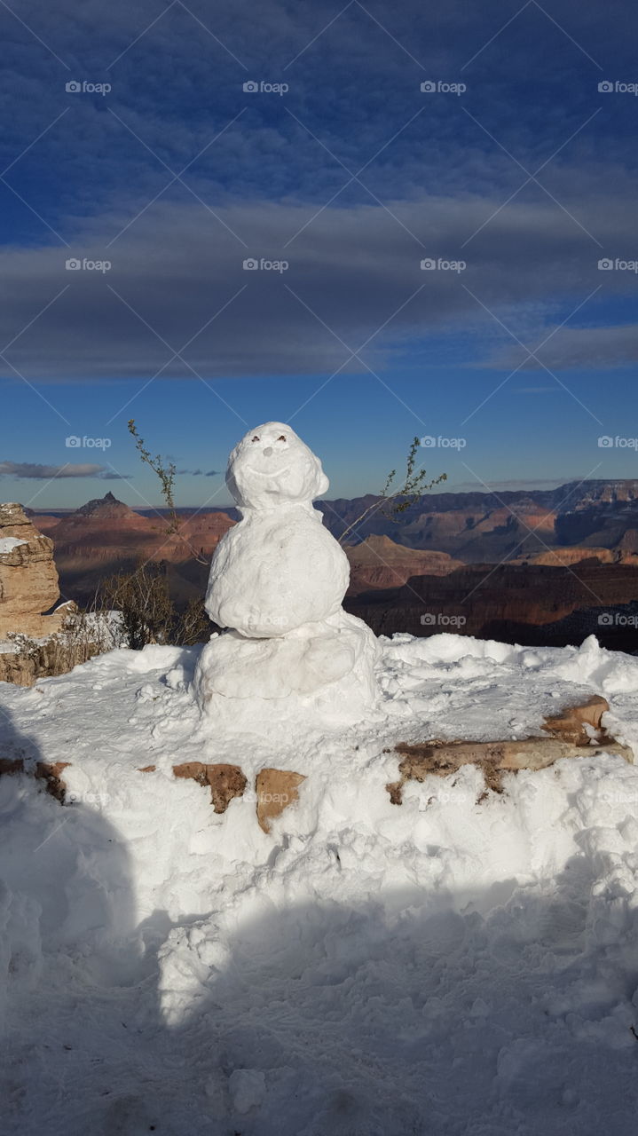 The Grand Canyon with snow