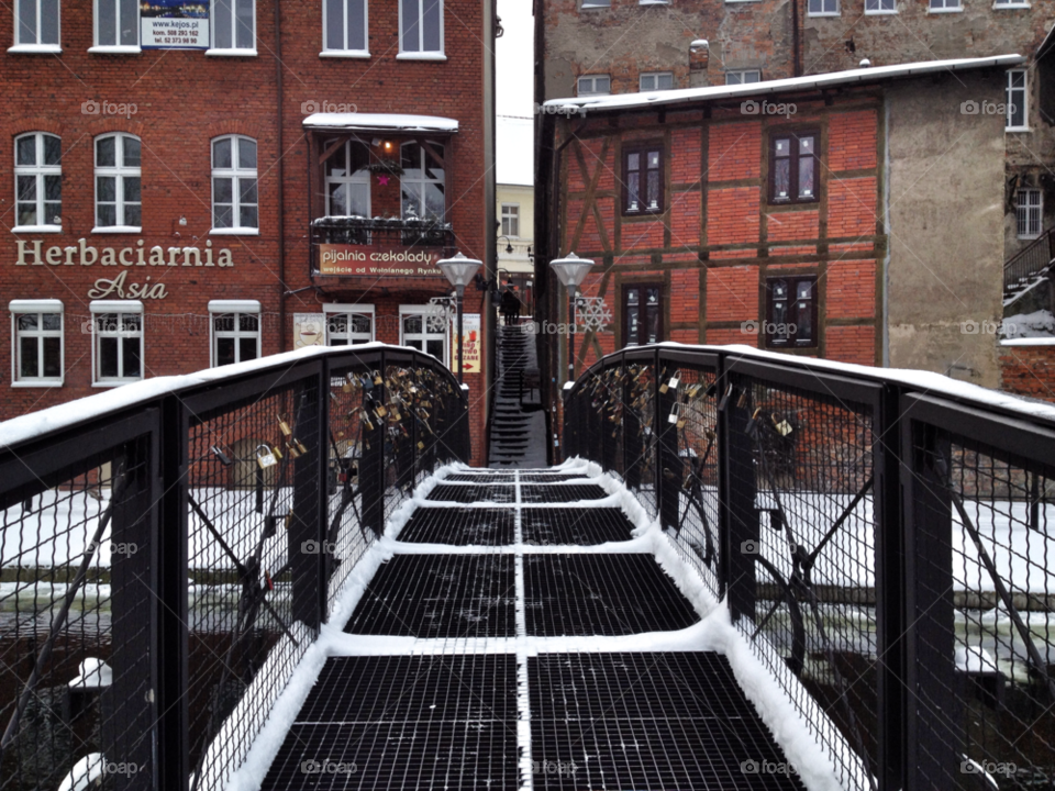 snow winter bridge stairs by xhdpit