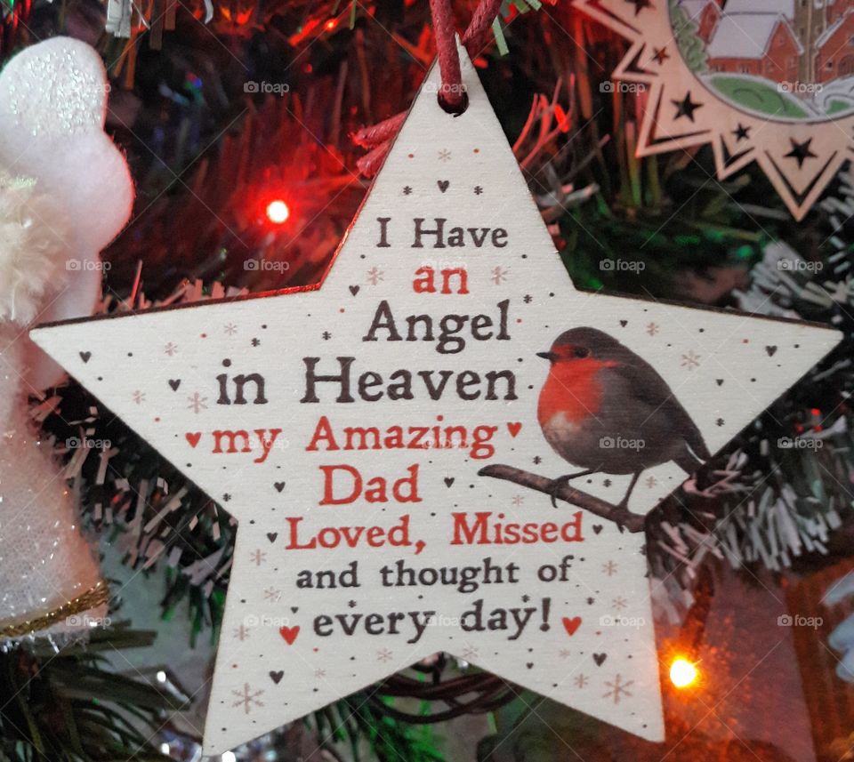Christmas star memorial decoration for a lovely Dad and for everyone who are also without their Dad this christmas❤