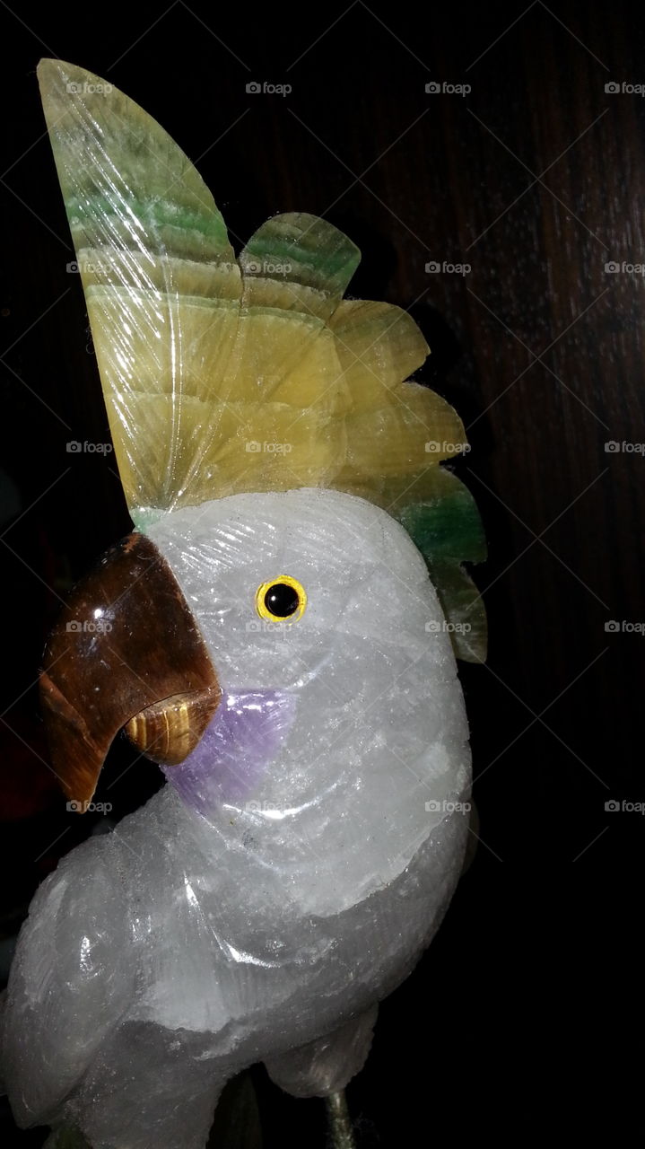 glass parrot sculpture