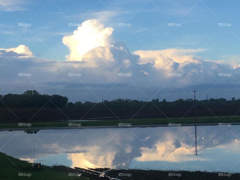 Thunder clouds reflecting 