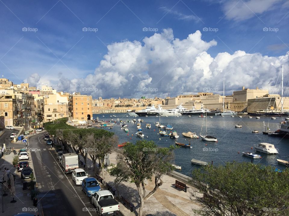 Apartment views of the marina in Malta