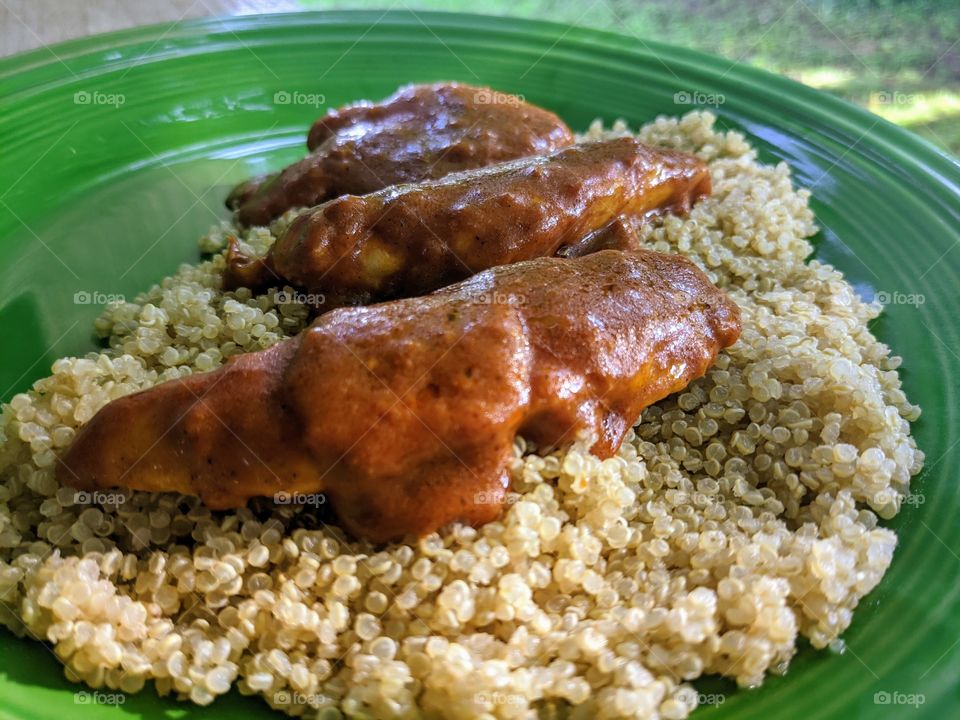 butter chicken and quinoa
