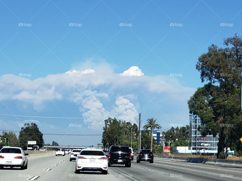 California Freeway Smoke Clouds