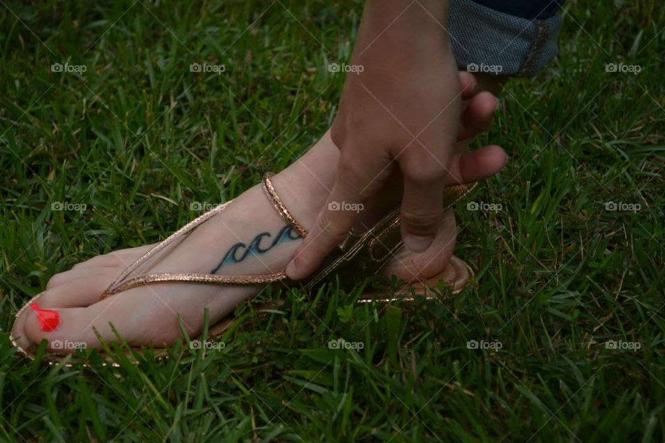 Wave Tattoo on the side of a foot