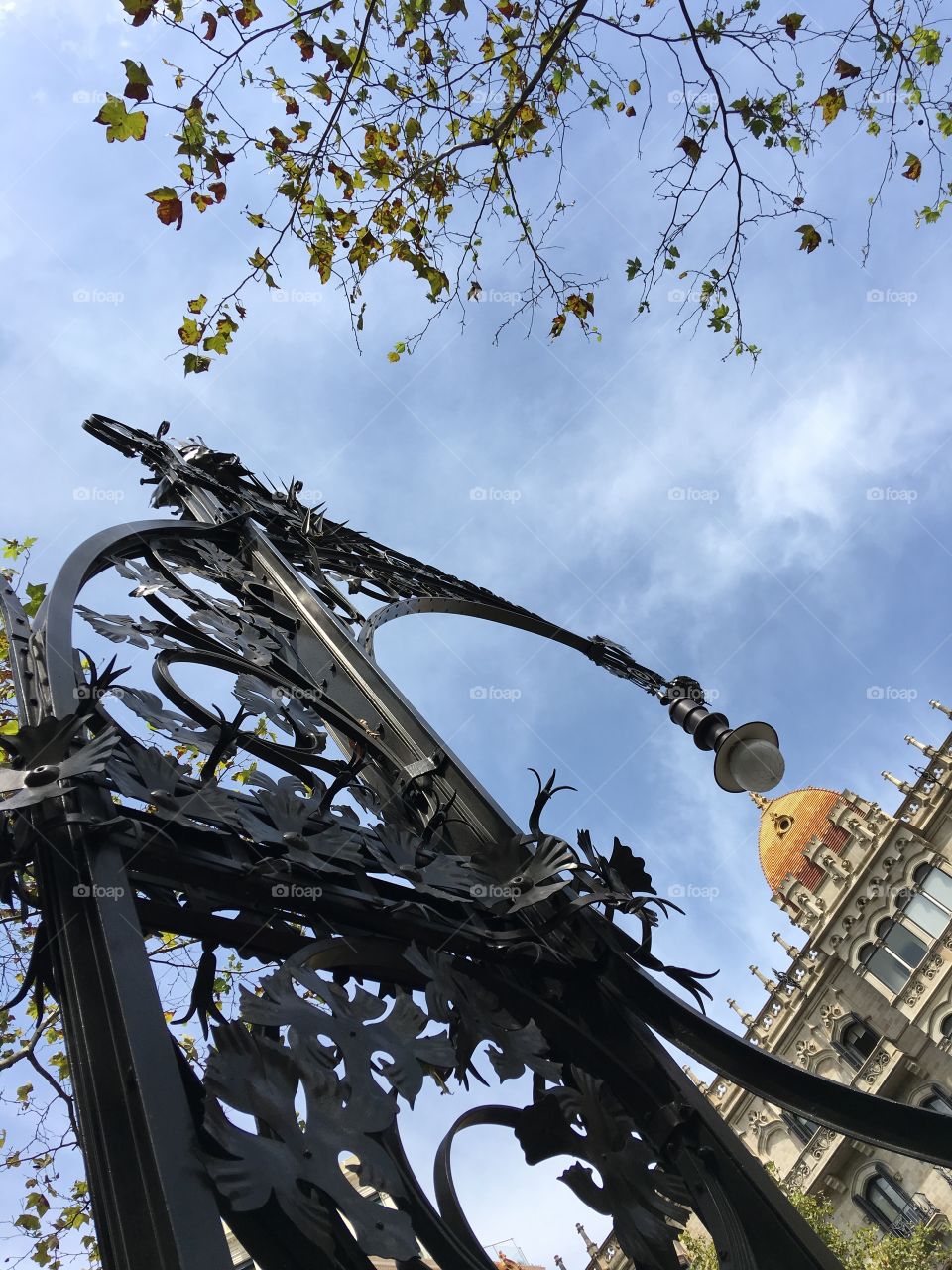 Light post in Barcelona 