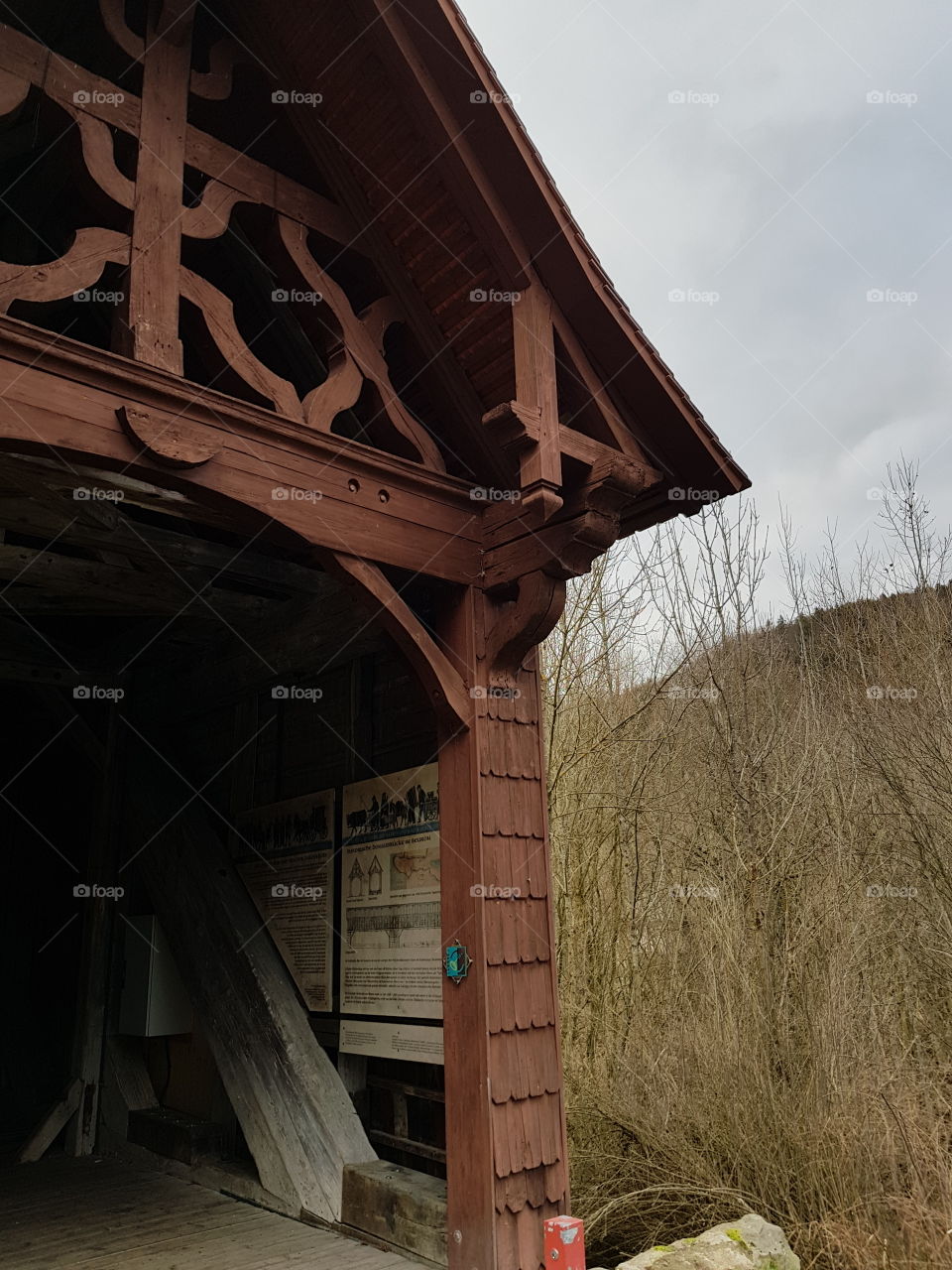 Historische Holzbrücke über die Donau bei Beuron Landkreis Sigmaringen