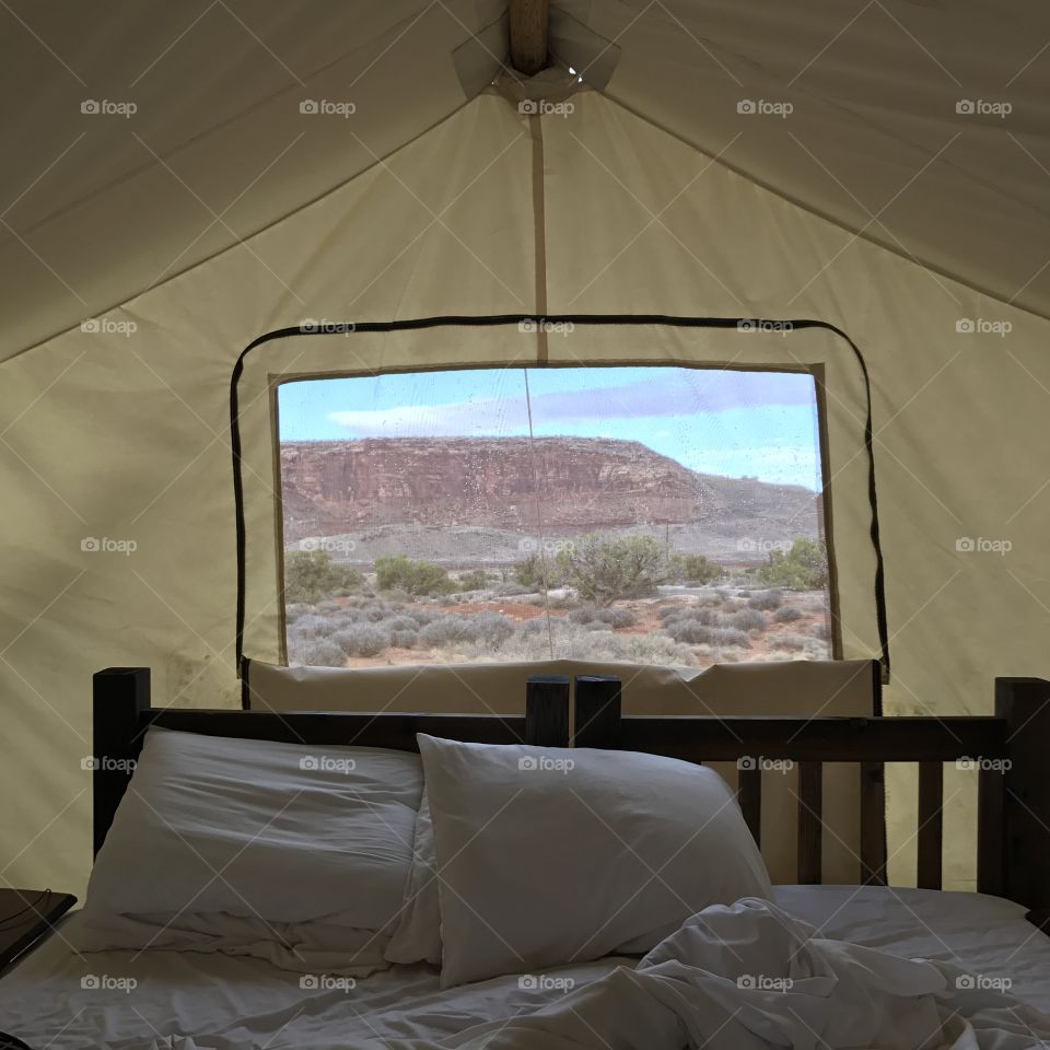Glamping with a canyon view