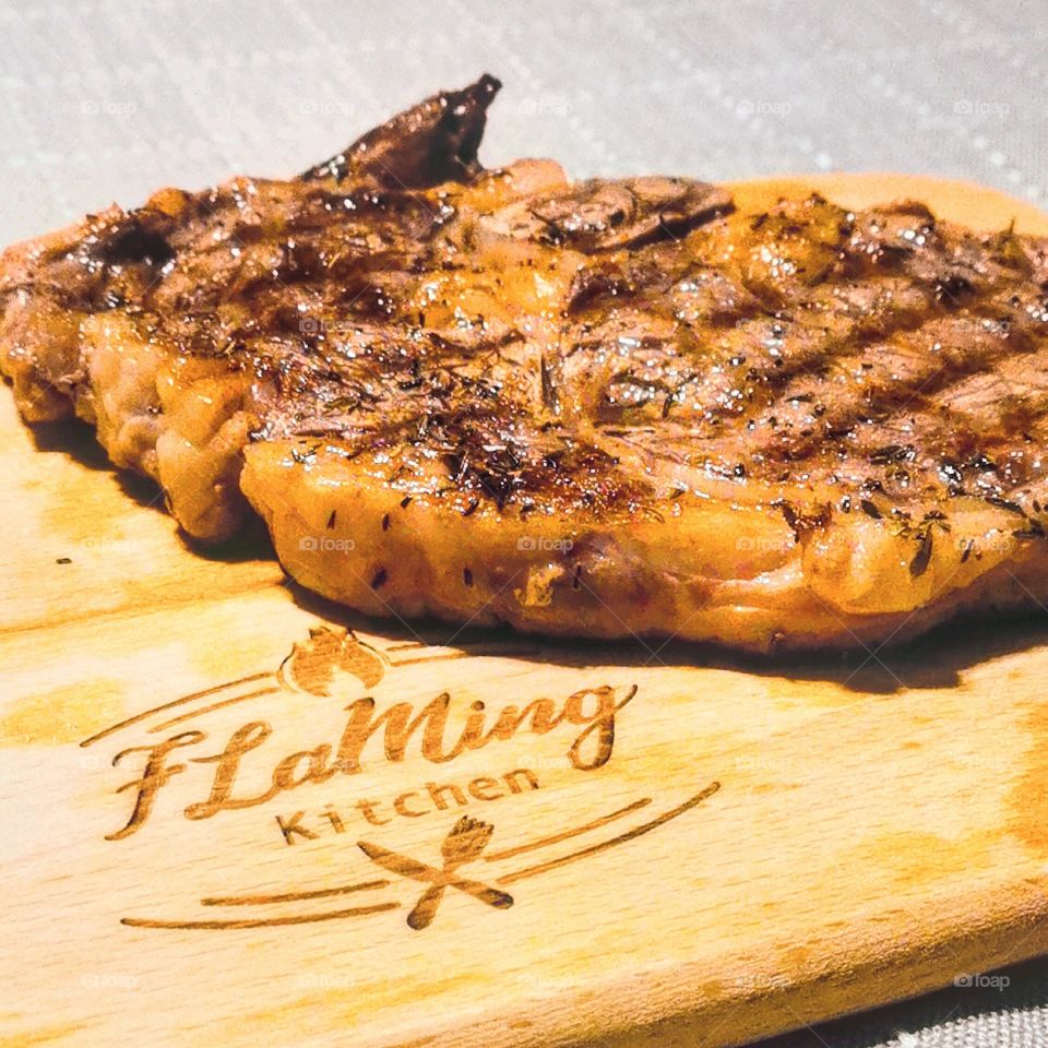 Flaming Kitchen Steak